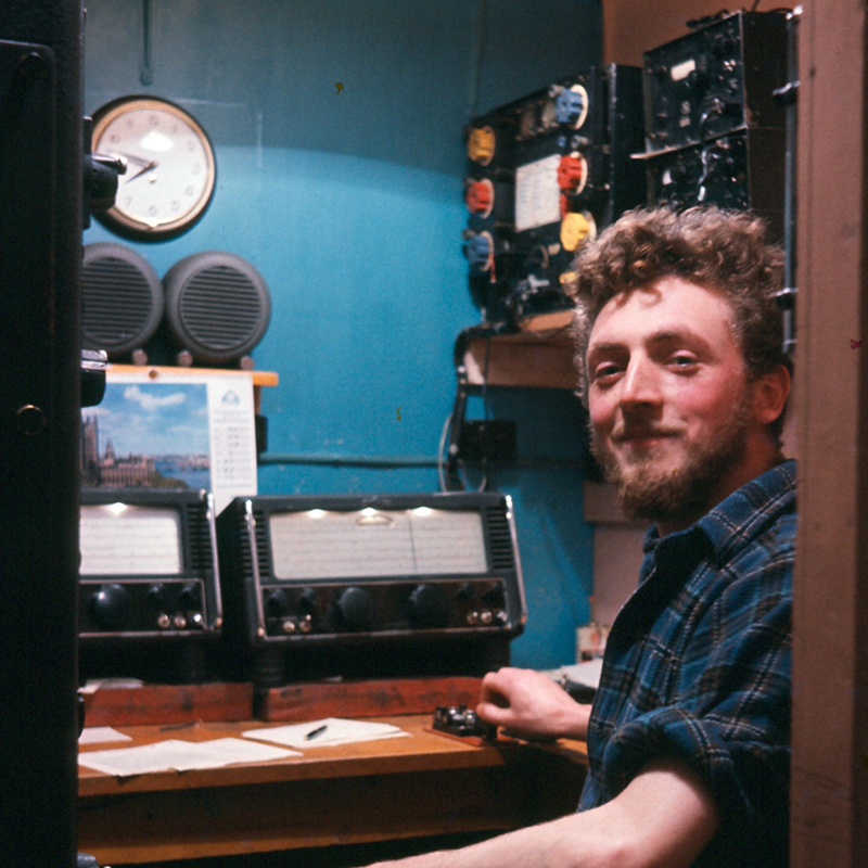 <p>A radio operator at Stonington Island Hut (Credit: &copy; Neil Marsden)</p>